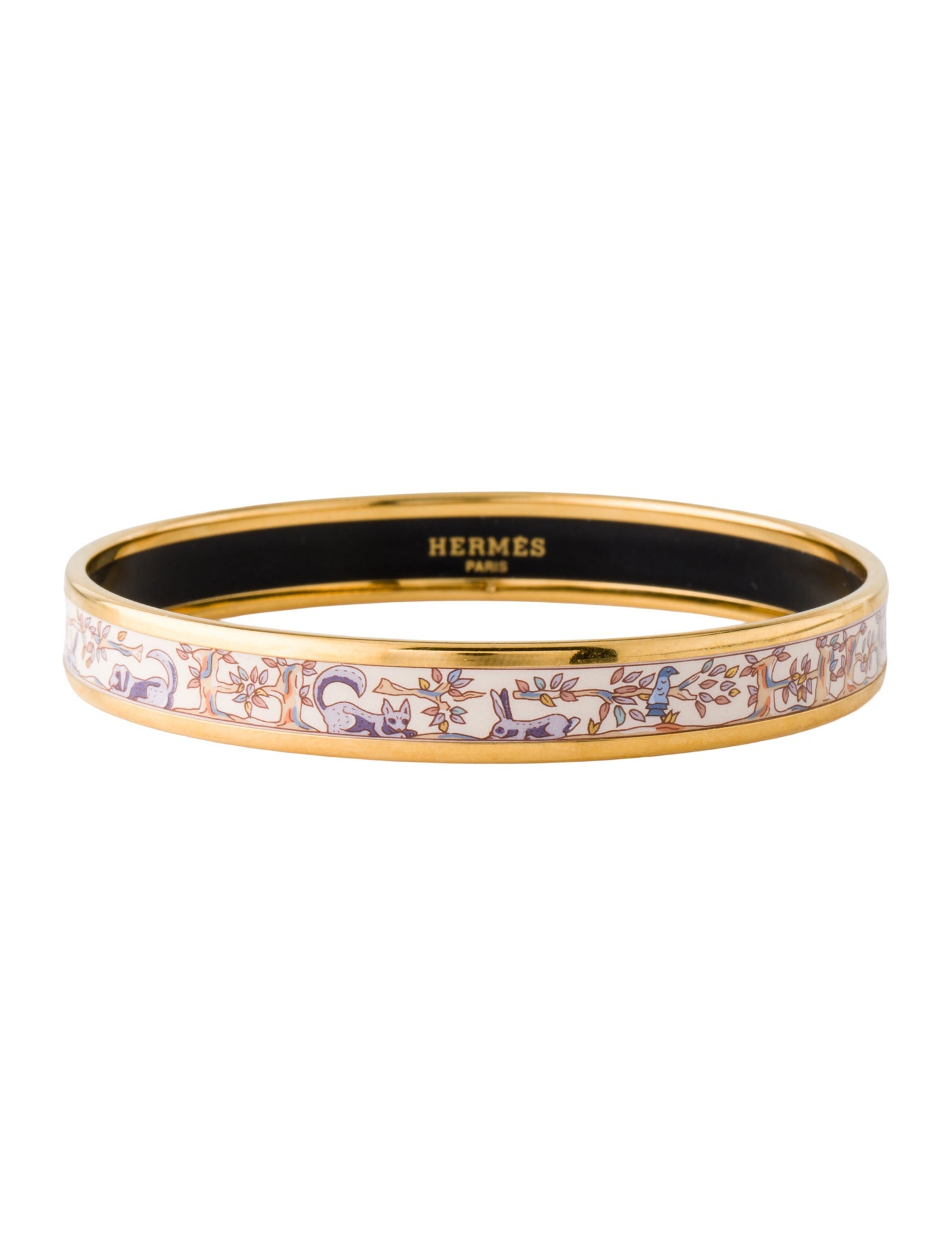 Hermès Enamel Narrow Bangle Bracelet