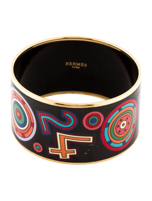 Hermès Extra Wide Enamel Bangle Bracelet