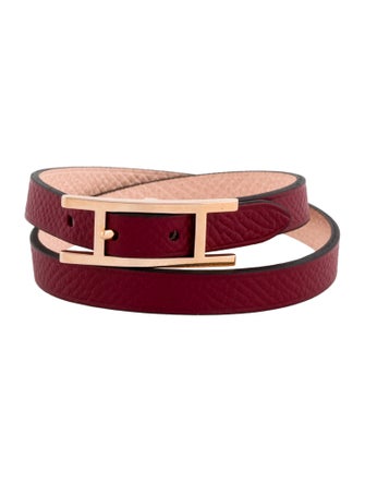 Hermès Leather Behapi Double Tour Wrap Bracelet