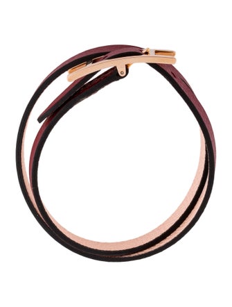 Hermès Leather Behapi Double Tour Wrap Bracelet