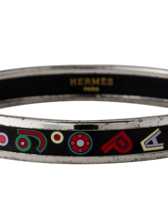 Hermès Enamel Narrow Bangle Bracelet