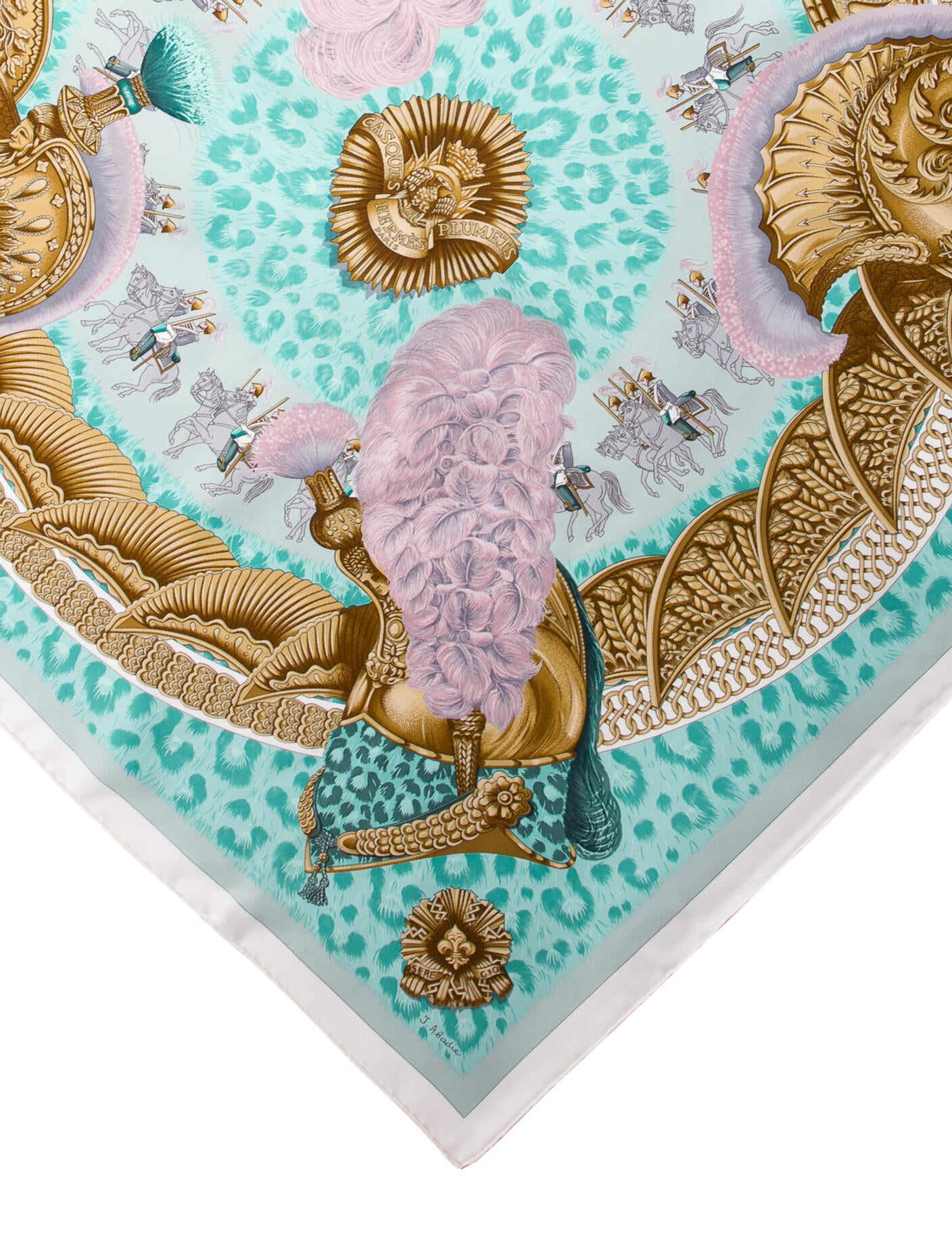 Hermès Casques et Plummets Silk Scarf