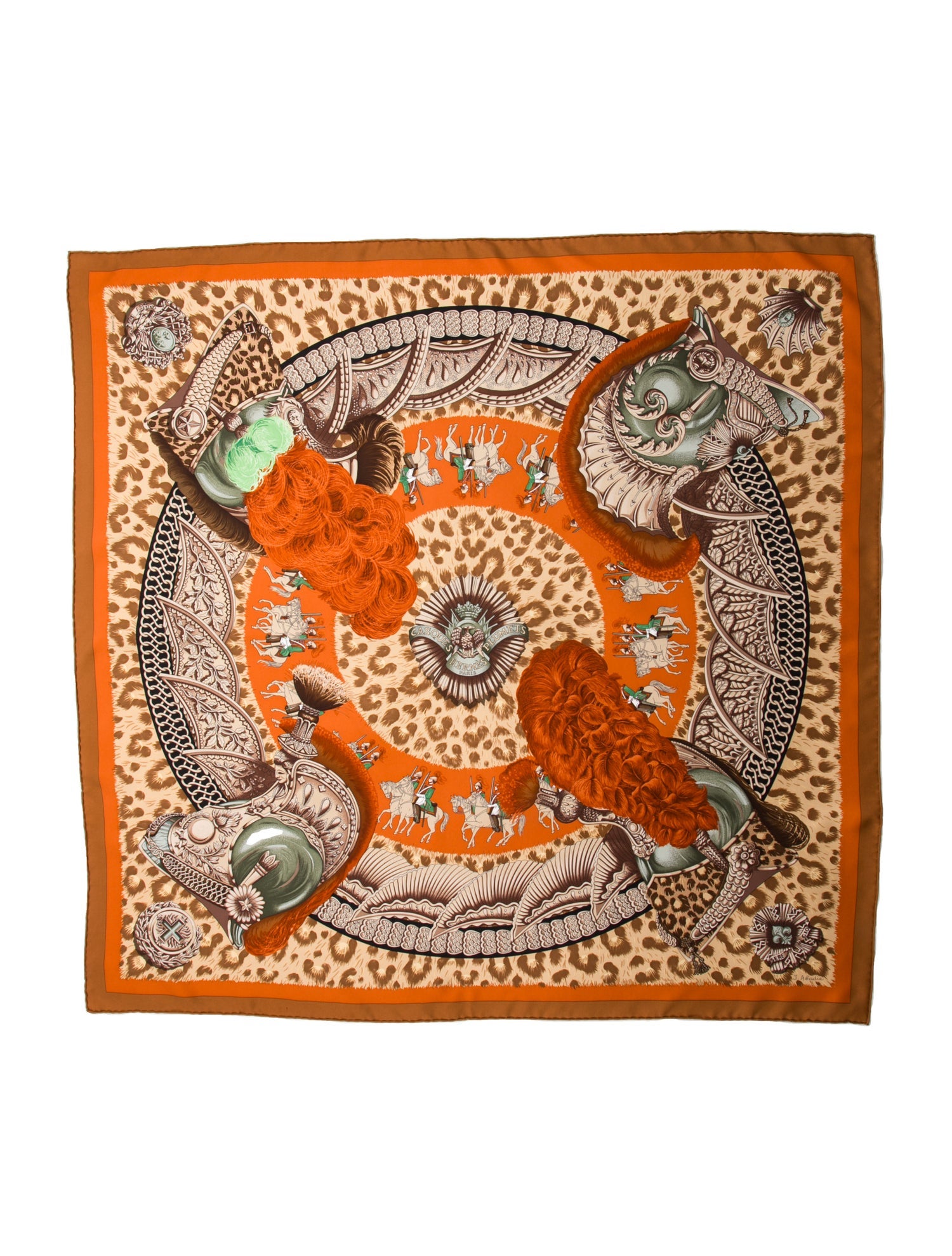 Hermès Casques et Plumets Silk Scarf