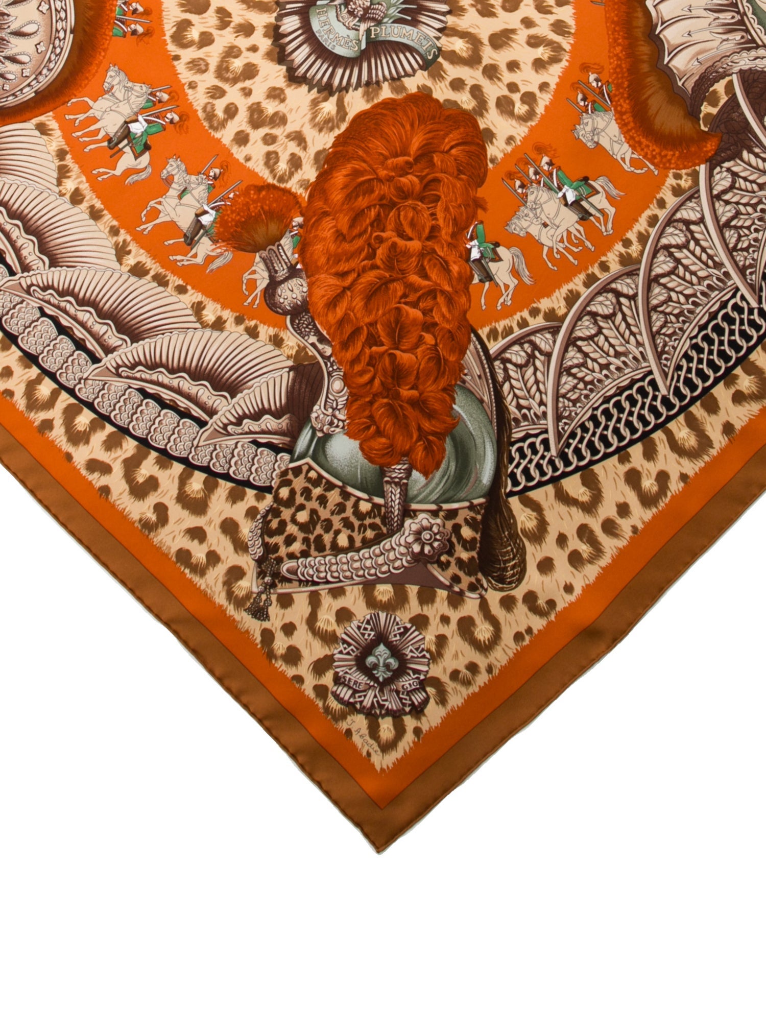 Hermès Casques et Plumets Silk Scarf