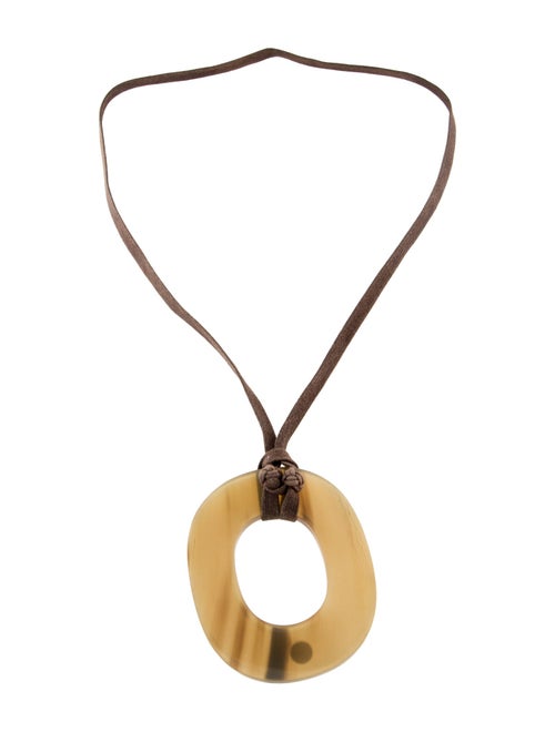 Hermès Horn & Cord Isthme Pendant Necklace