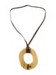 Hermès Horn & Cord Isthme Pendant Necklace
