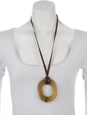 Hermès Horn & Cord Isthme Pendant Necklace