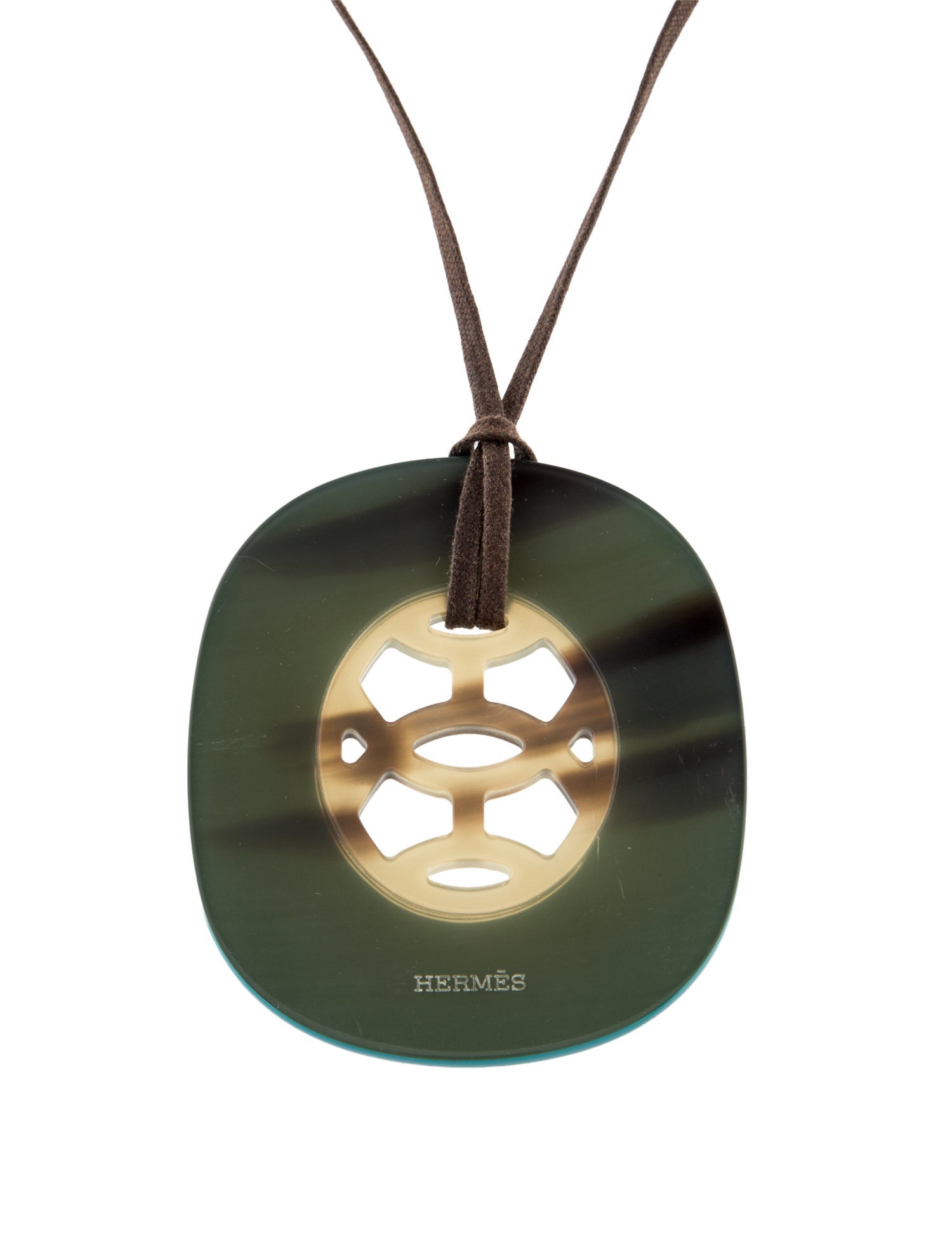 Hermès Horn & Lacquer Lift Adjustable Pendant Necklace