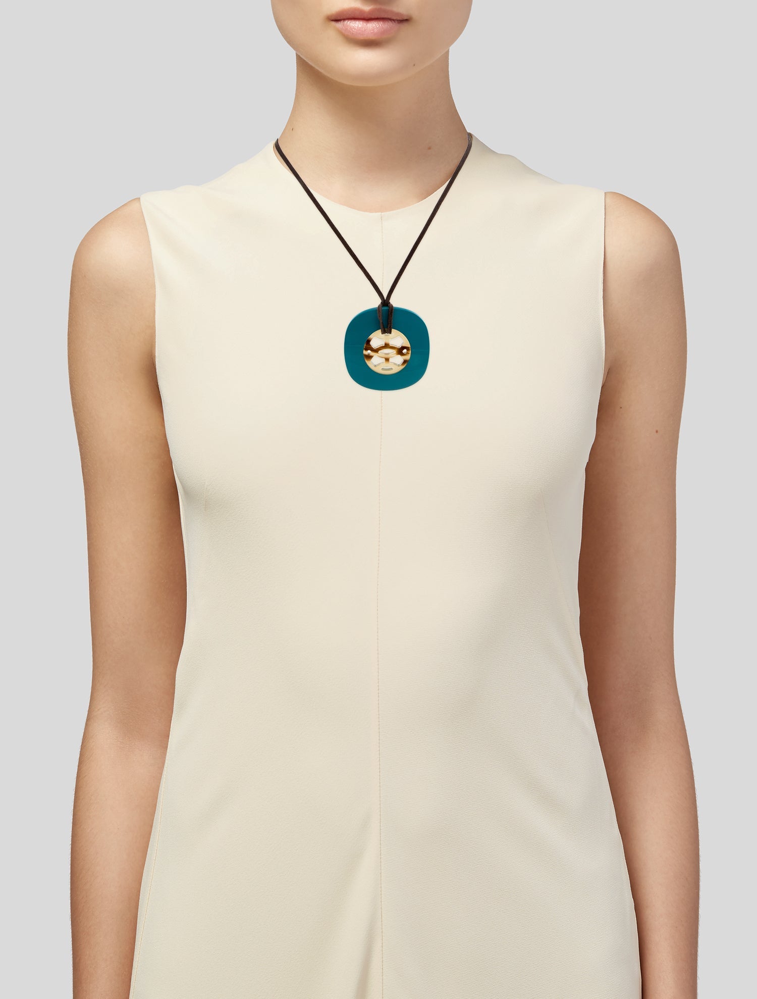 Hermès Horn & Lacquer Lift Adjustable Pendant Necklace