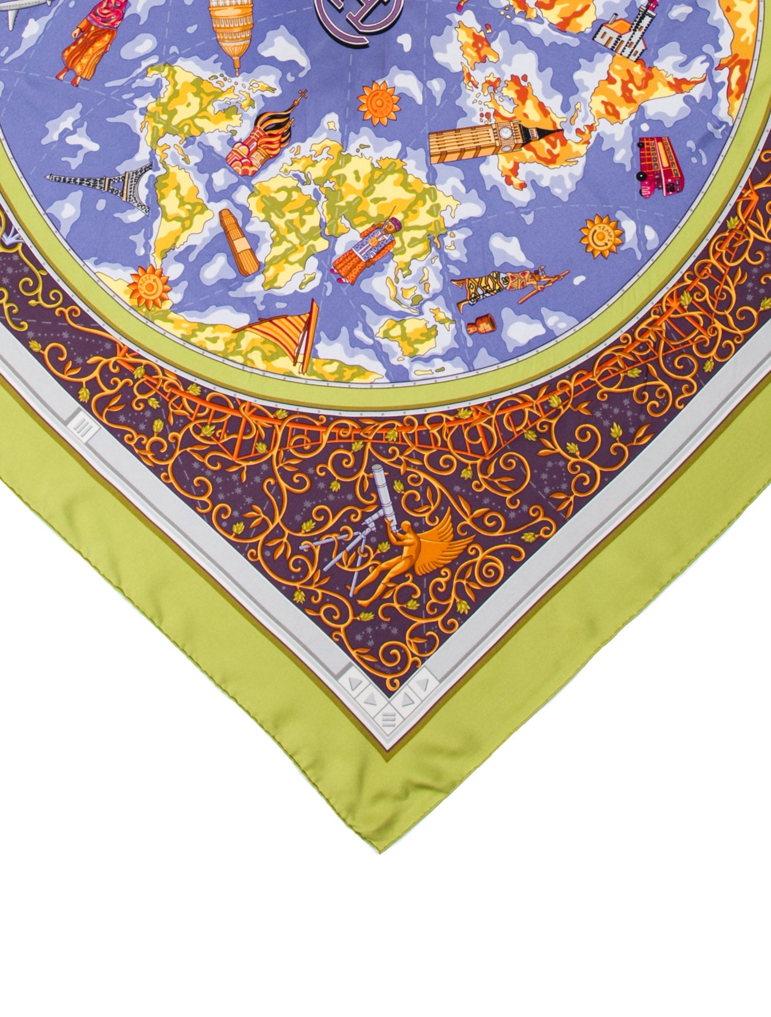 Hermès Le Monde est un Fleuve Silk Scarf