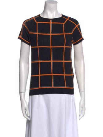 Hermès Virgin Wool Plaid Print T-Shirt