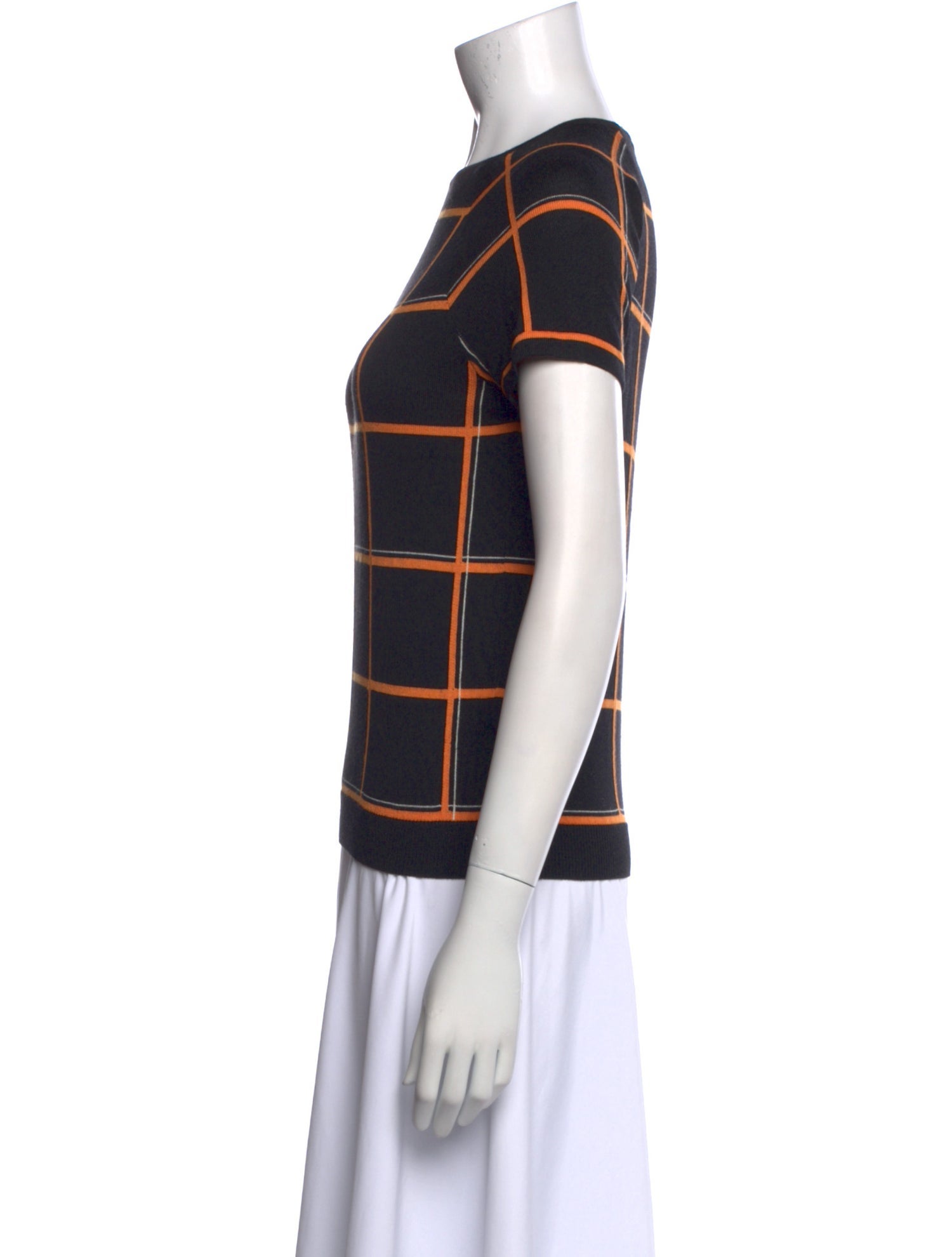 Hermès Virgin Wool Plaid Print T-Shirt