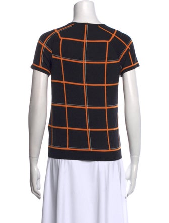 Hermès Virgin Wool Plaid Print T-Shirt