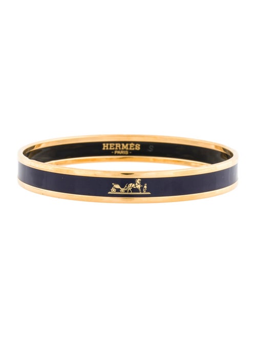 Hermès Narrow Enamel Calache Bangle Bracelet