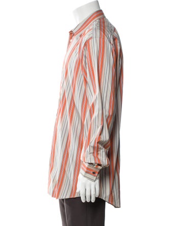 Hermès Striped Long Sleeve Dress Shirt