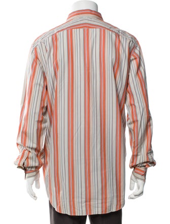 Hermès Striped Long Sleeve Dress Shirt