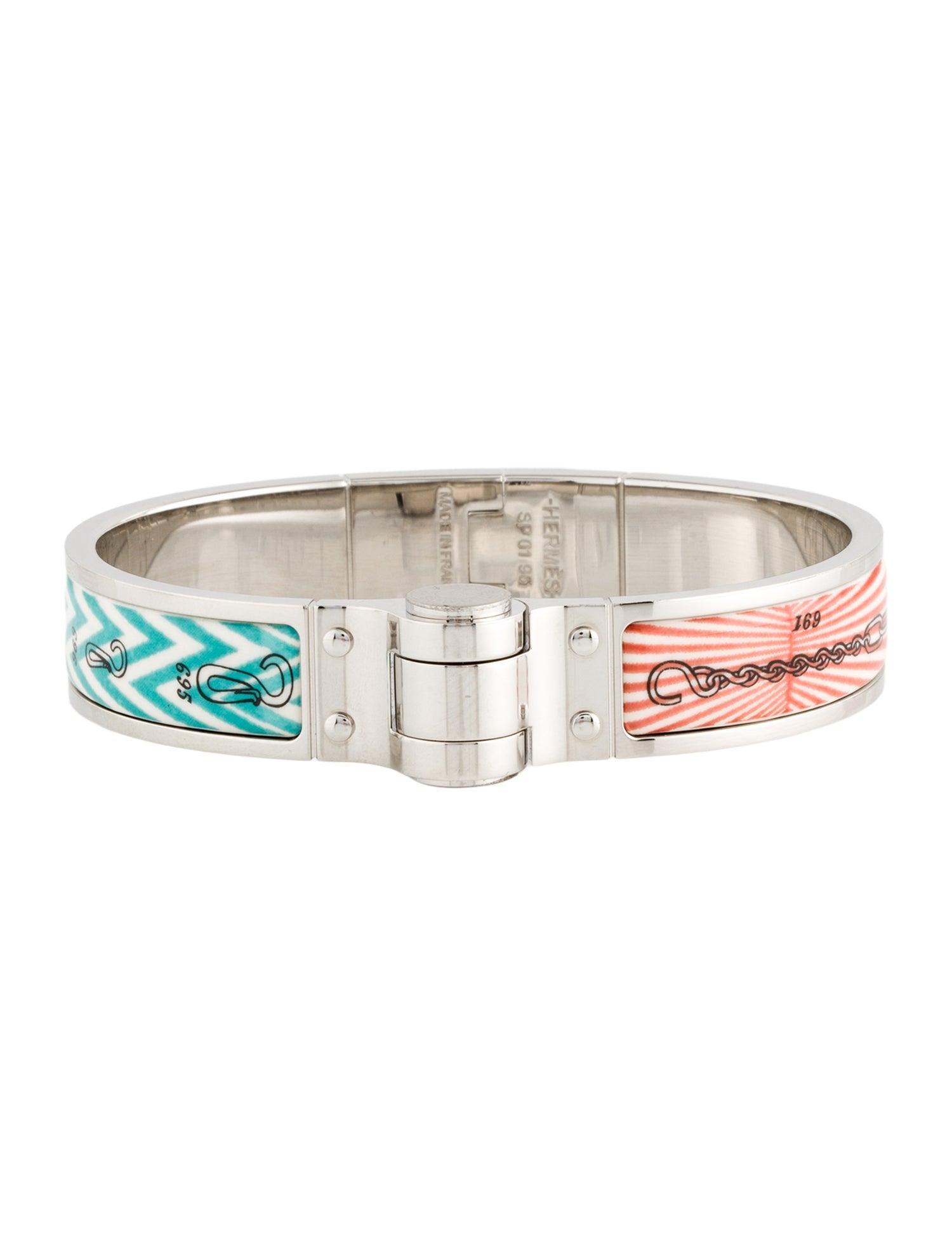 Hermès Enamel Narrow Hinged Bracelet