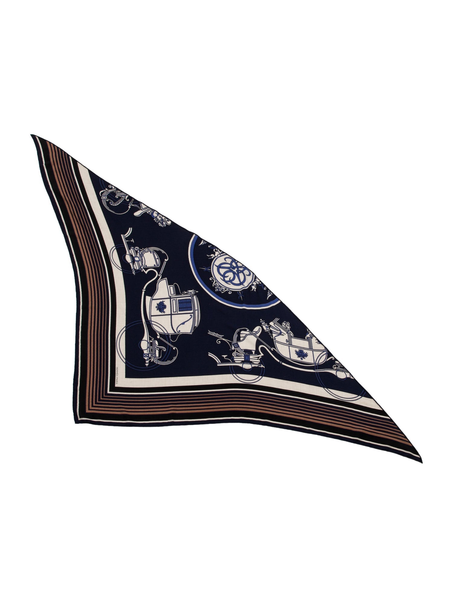 Hermès Ex-Libris Giant Silk Triangle Scarf