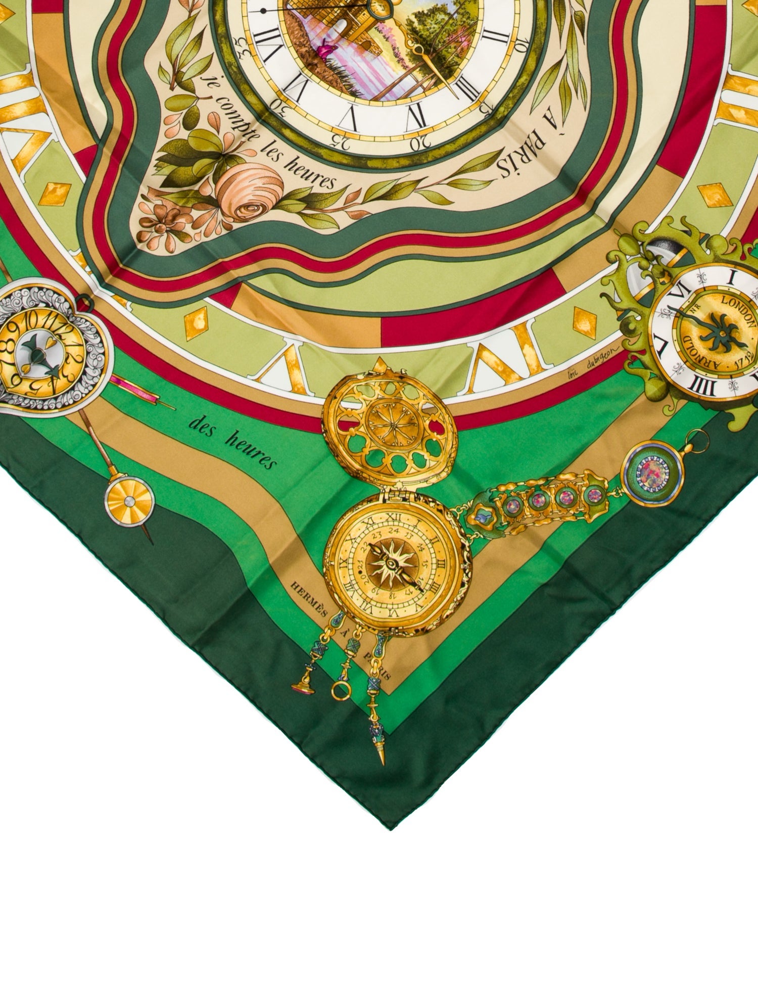 Hermès Parmi Les Fleurs Je Compte Les Heures Silk Scarf