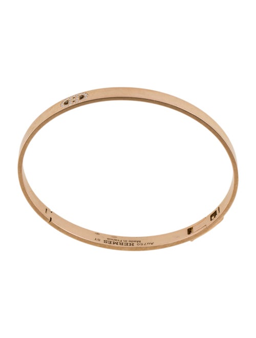 Hermès 18K Diamond H d'Ancre Bangle Bracelet, small model