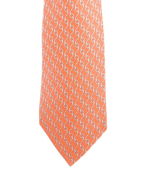 Hermès Pattern Print Silk Tie
