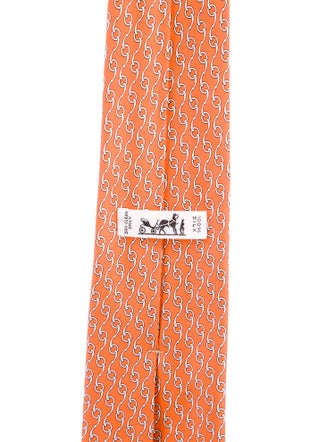 Hermès Pattern Print Silk Tie