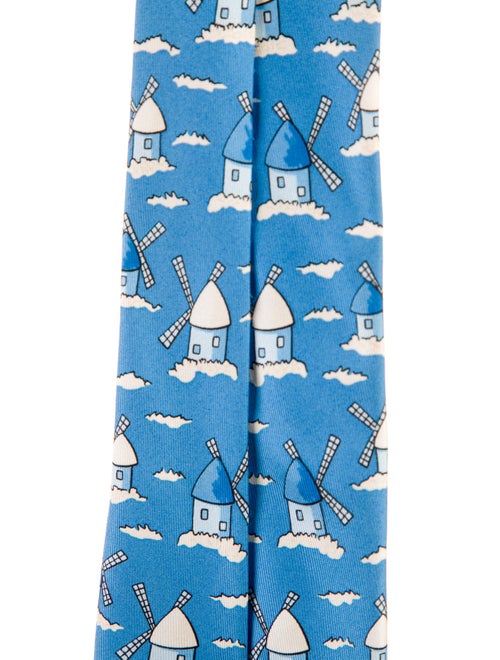 Hermès Pattern Print Silk Tie