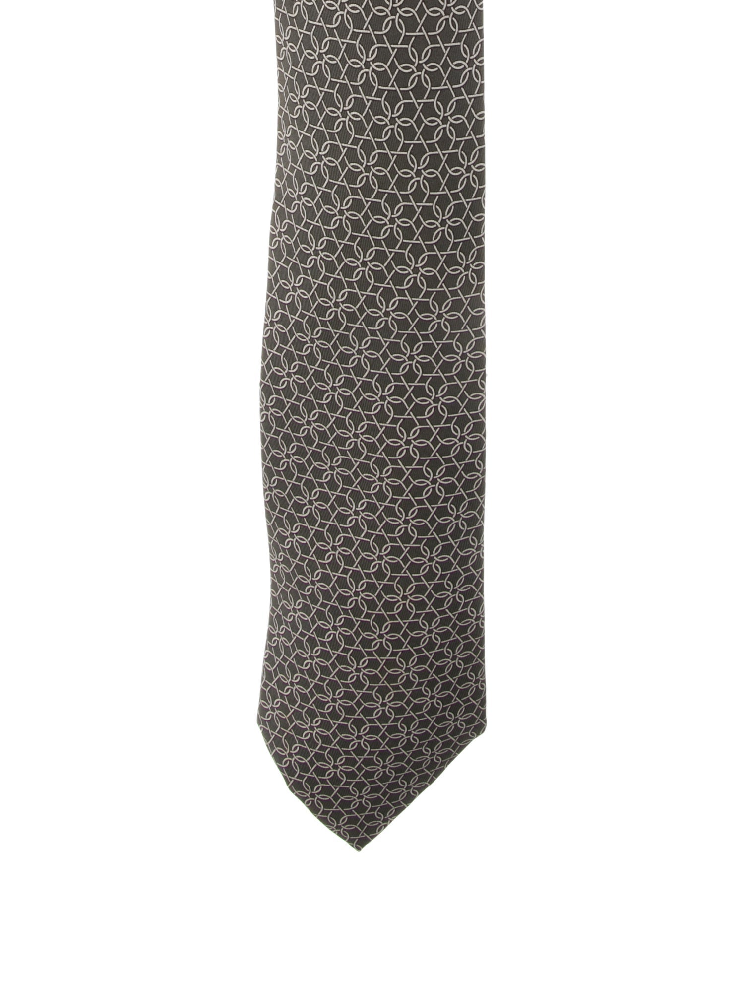 Hermès Pattern Print Silk Tie