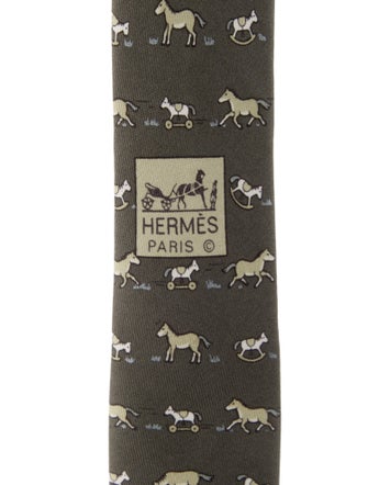 Hermès Pattern Print Silk Tie