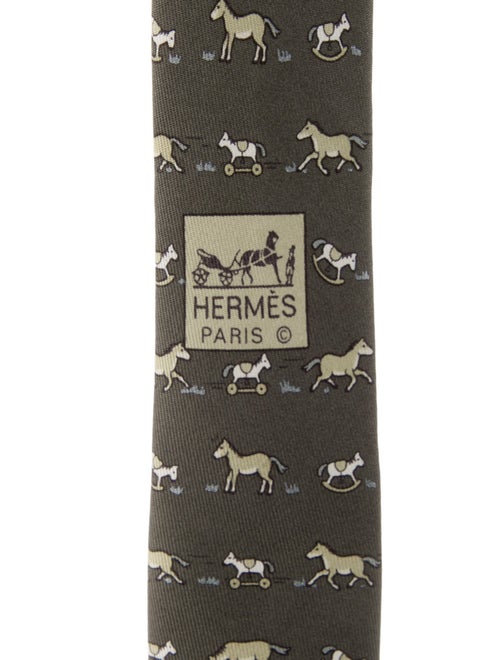 Hermès Pattern Print Silk Tie