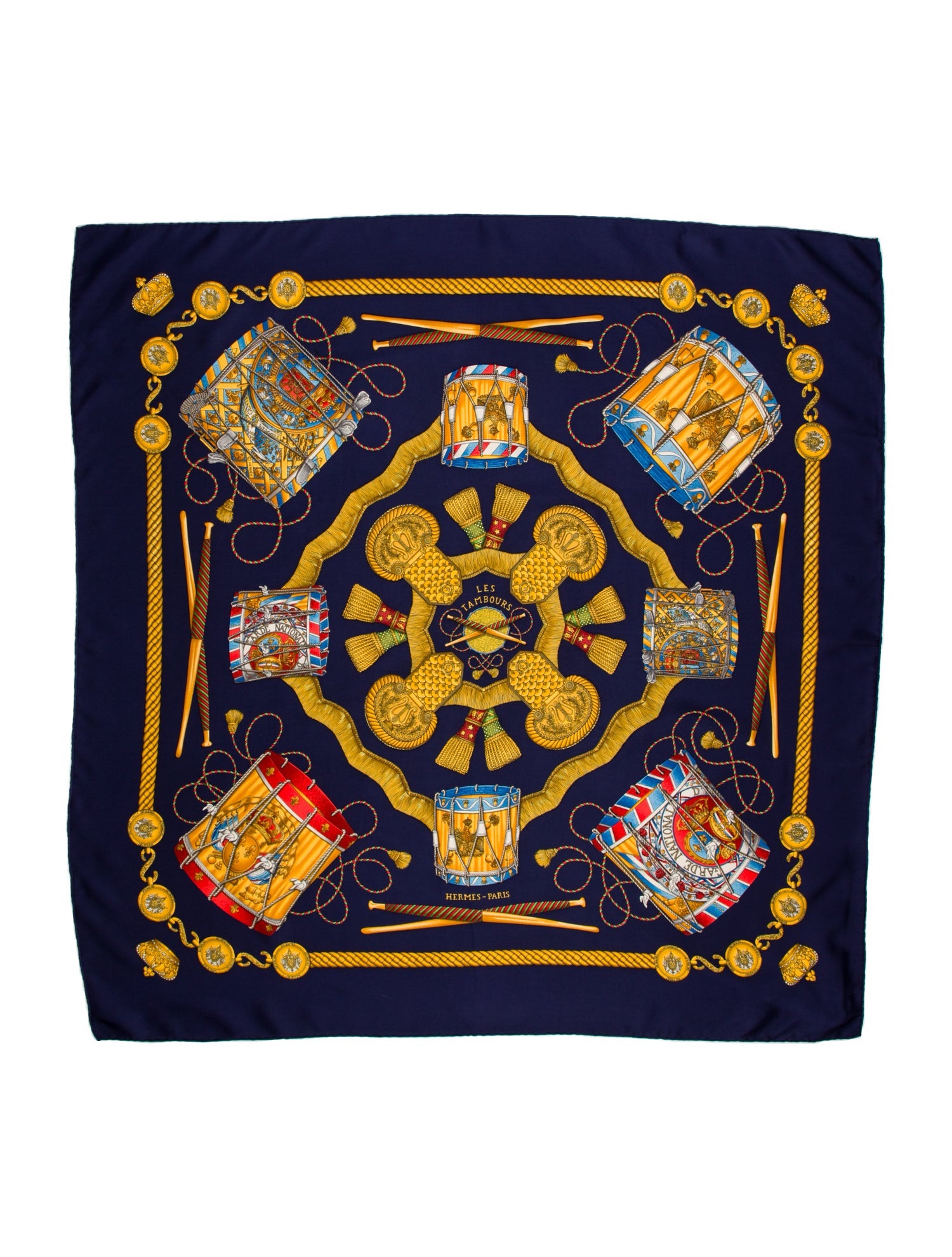 Hermès Les Tambours Silk Scarf