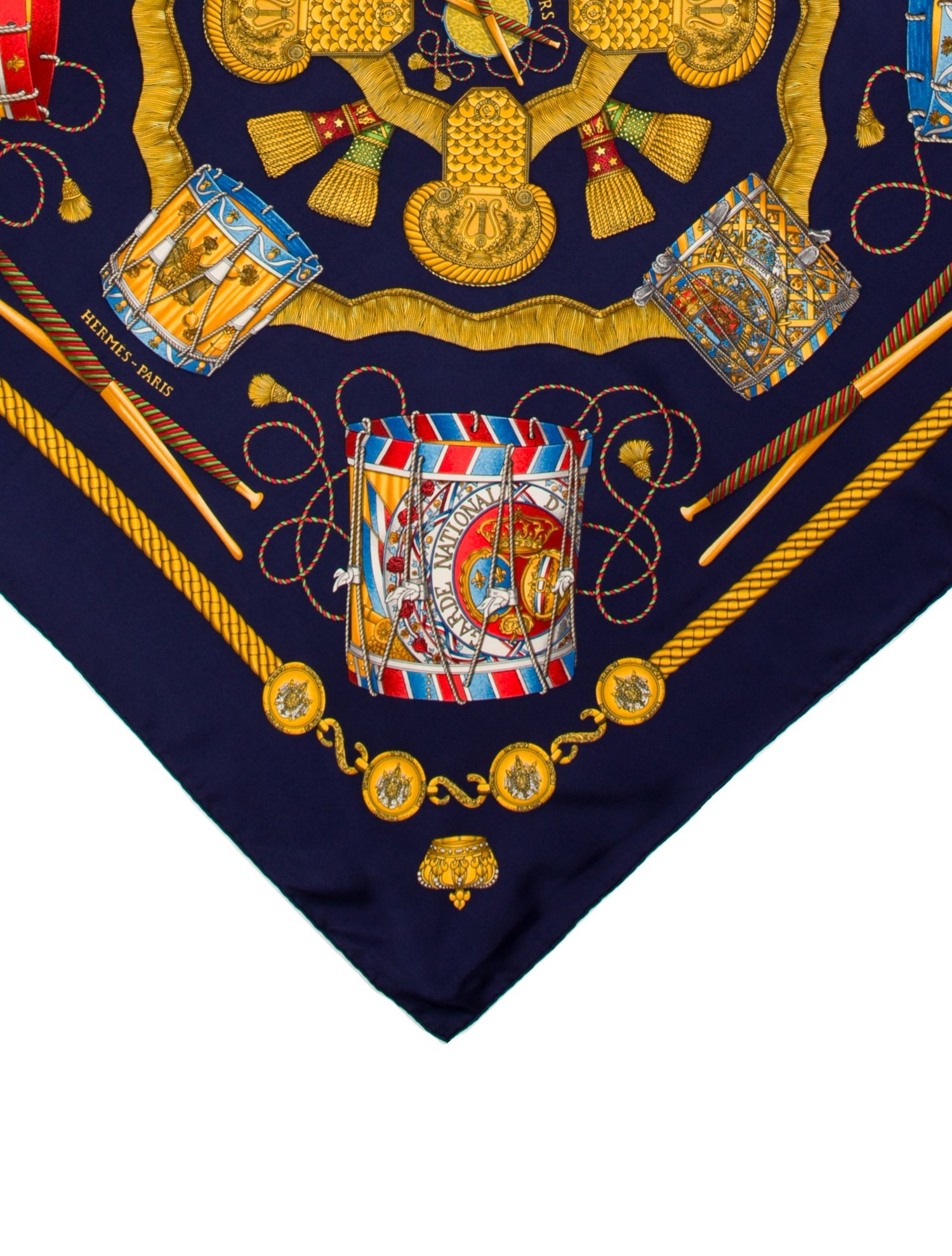 Hermès Les Tambours Silk Scarf