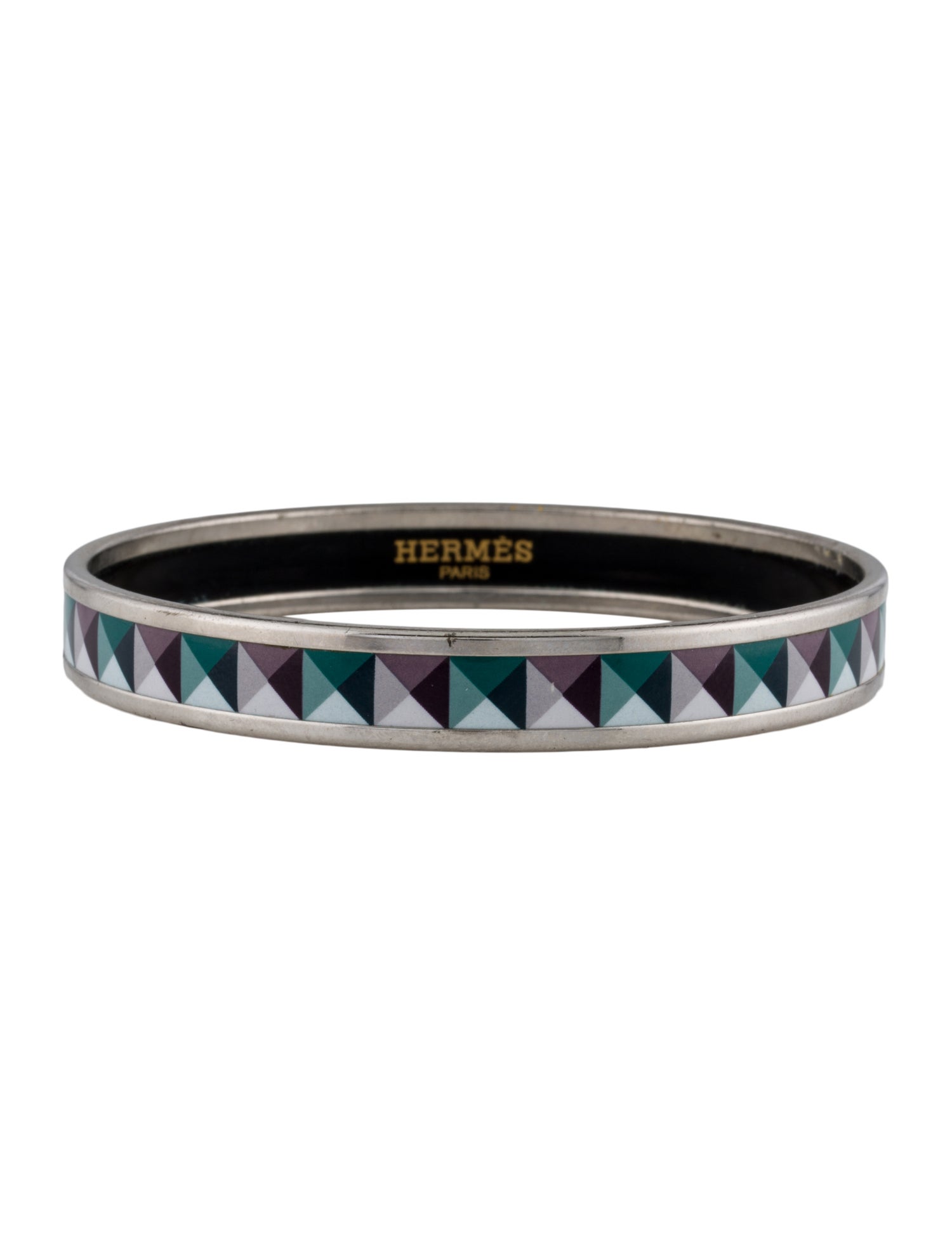 Hermès Enamel Narrow Bangle Bracelet
