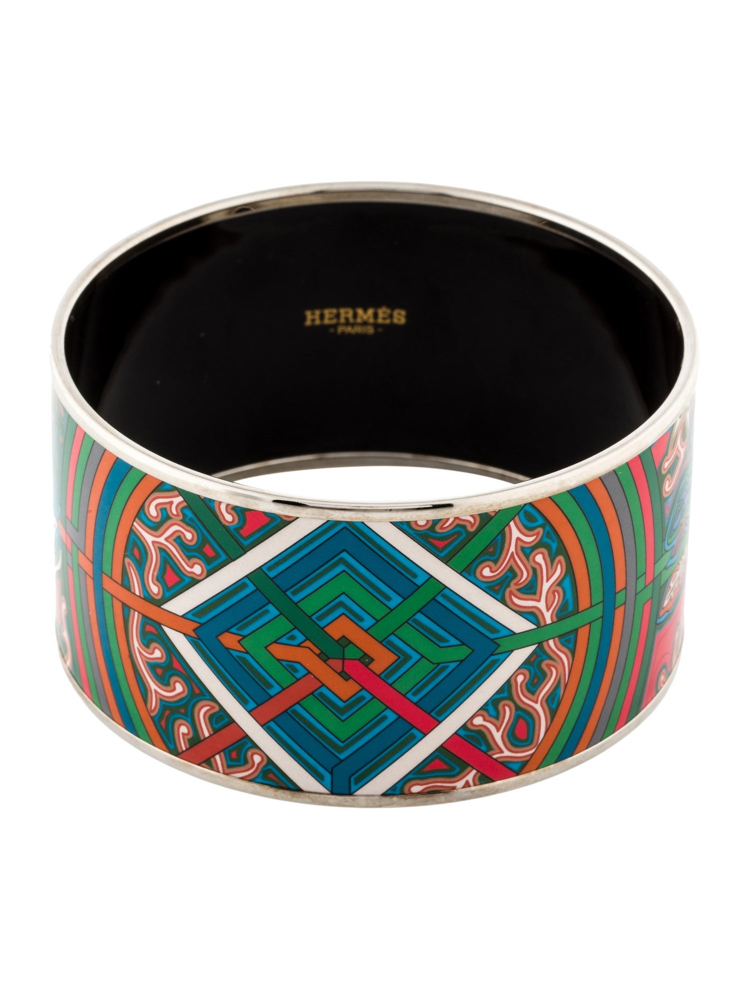 Hermès Extra Wide Enamel Bangle Bracelet