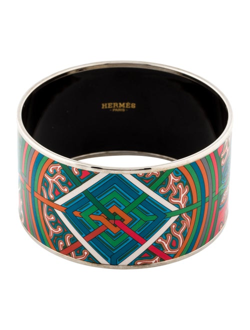 Hermès Extra Wide Enamel Bangle Bracelet