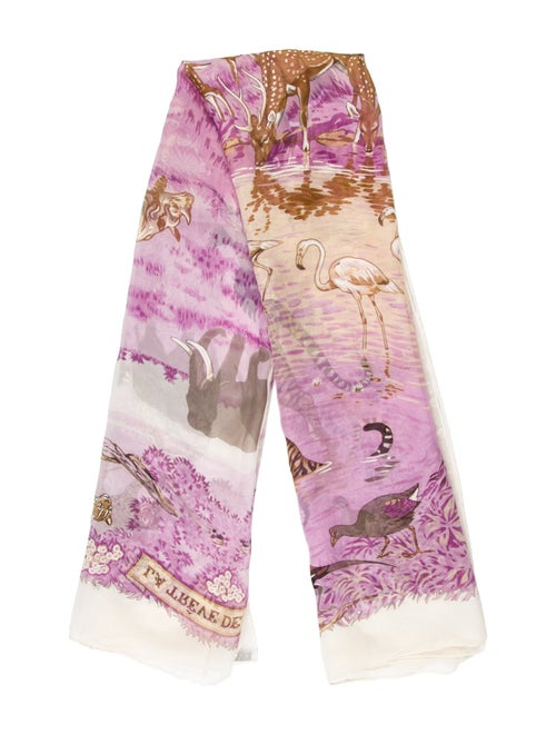 Hermès La Treve De L'Eau Mousseline Silk Shawl