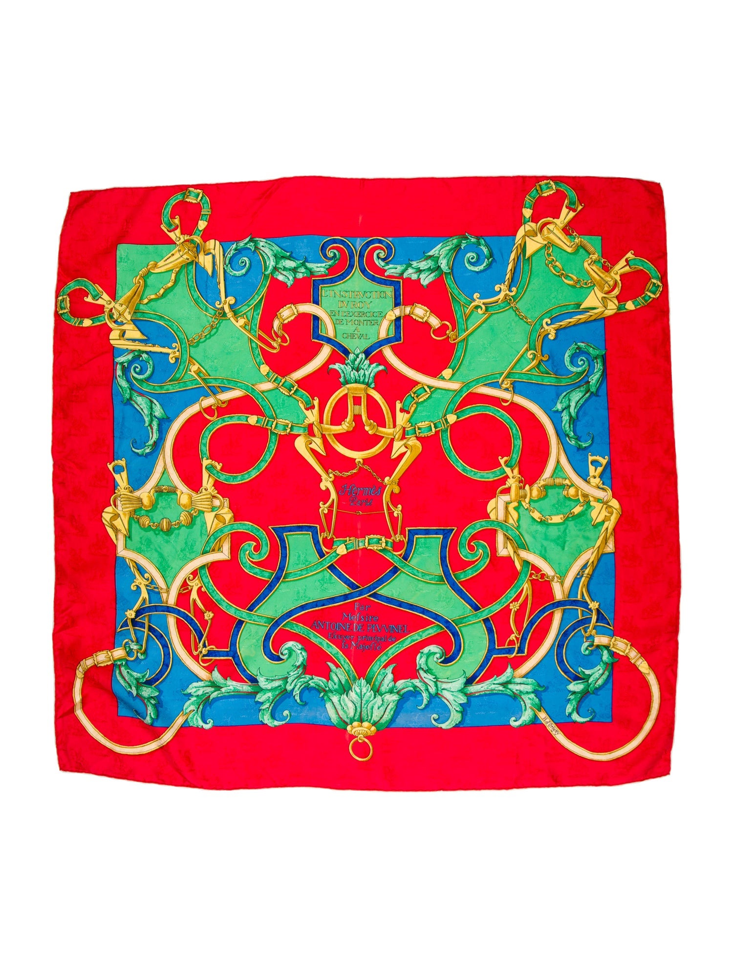 Hermès L'Instruction Du Roy En L'Exercice De Monter Ã Cheval Silk Scarf