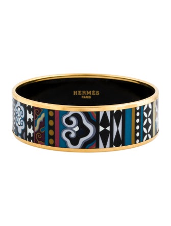 Hermès Enamel Wide Bangle Bracelet