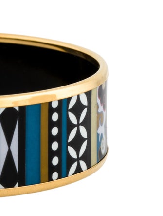 Hermès Enamel Wide Bangle Bracelet