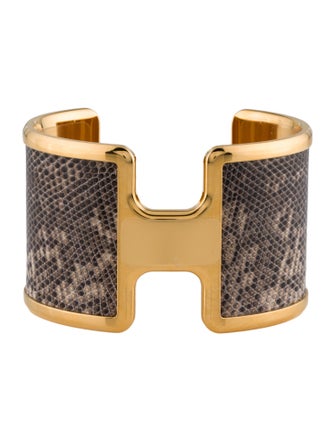 Hermès Lizard Olympe Cuff Bracelet