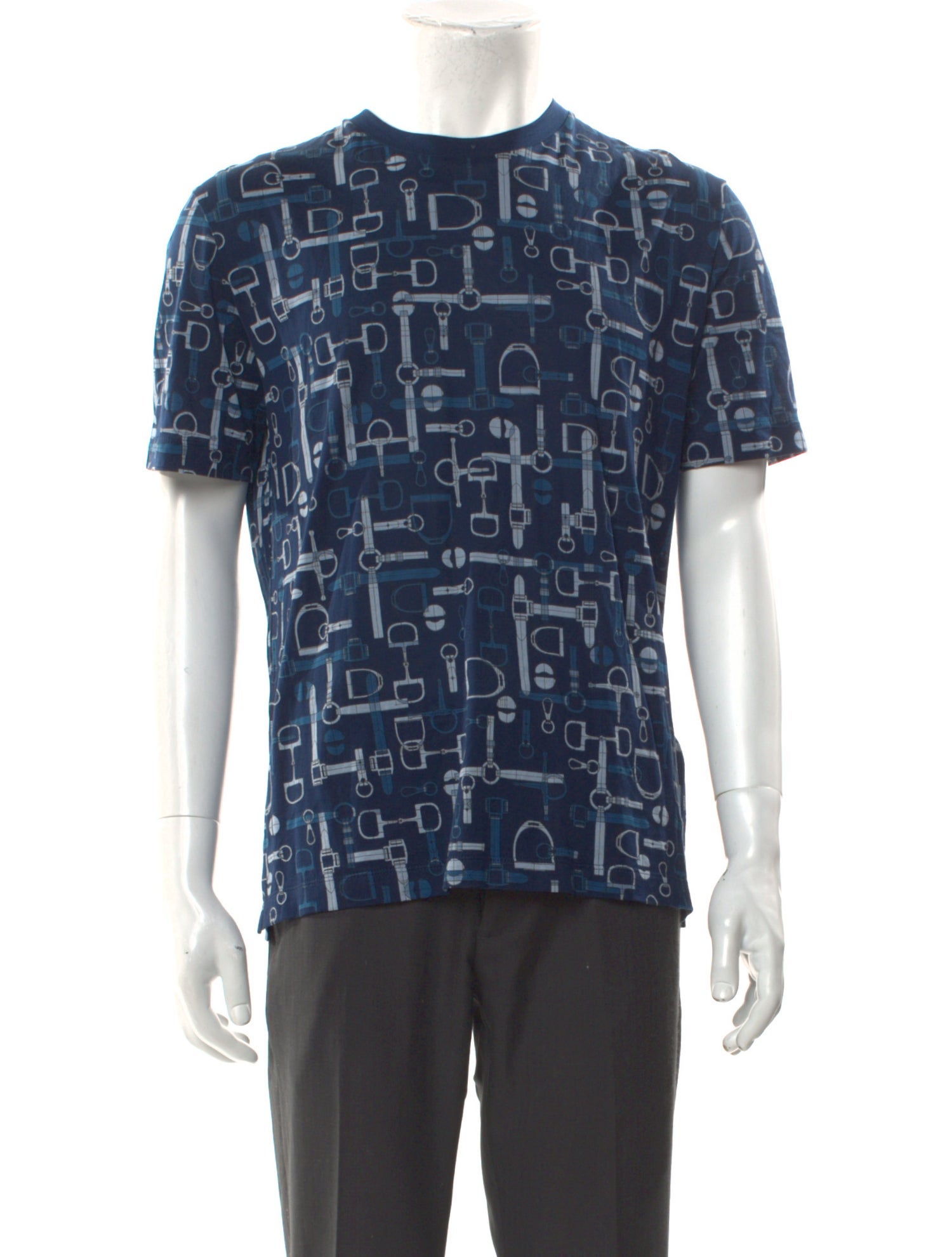 Hermès Printed Crew Neck T-Shirt w/ Tags