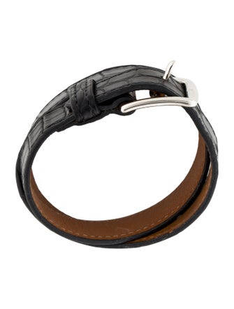 Hermès Alligator Leather Etrivière Double Tour Bracelet