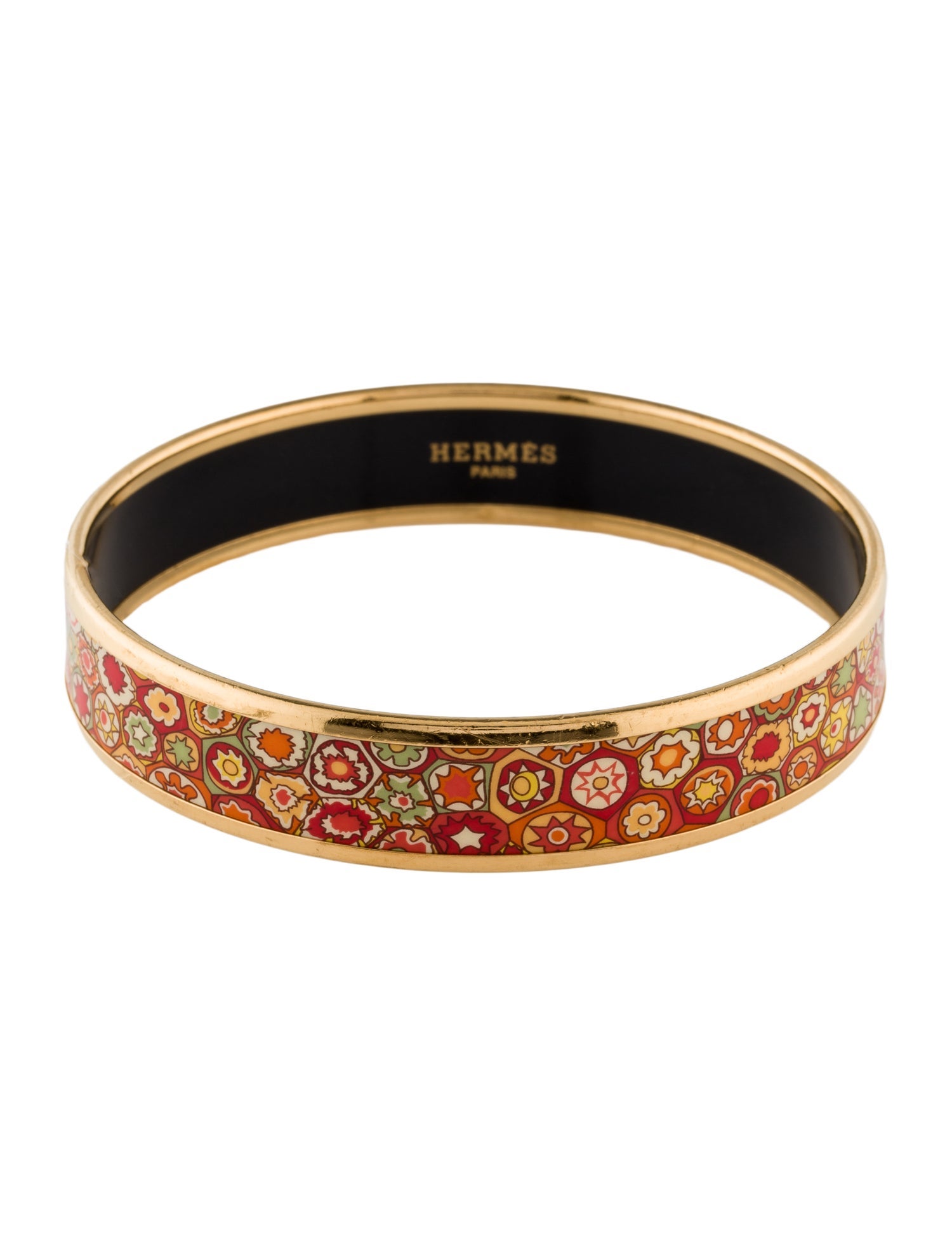 Hermès Narrow Enamel Bangle Bracelet