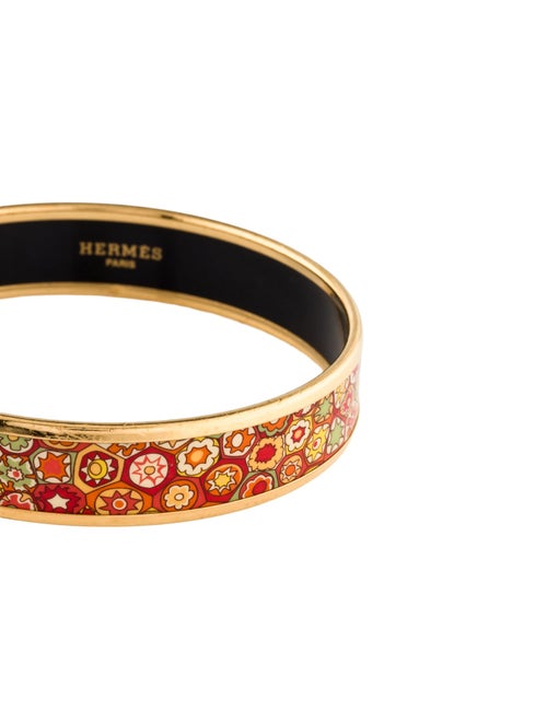 Hermès Narrow Enamel Bangle Bracelet