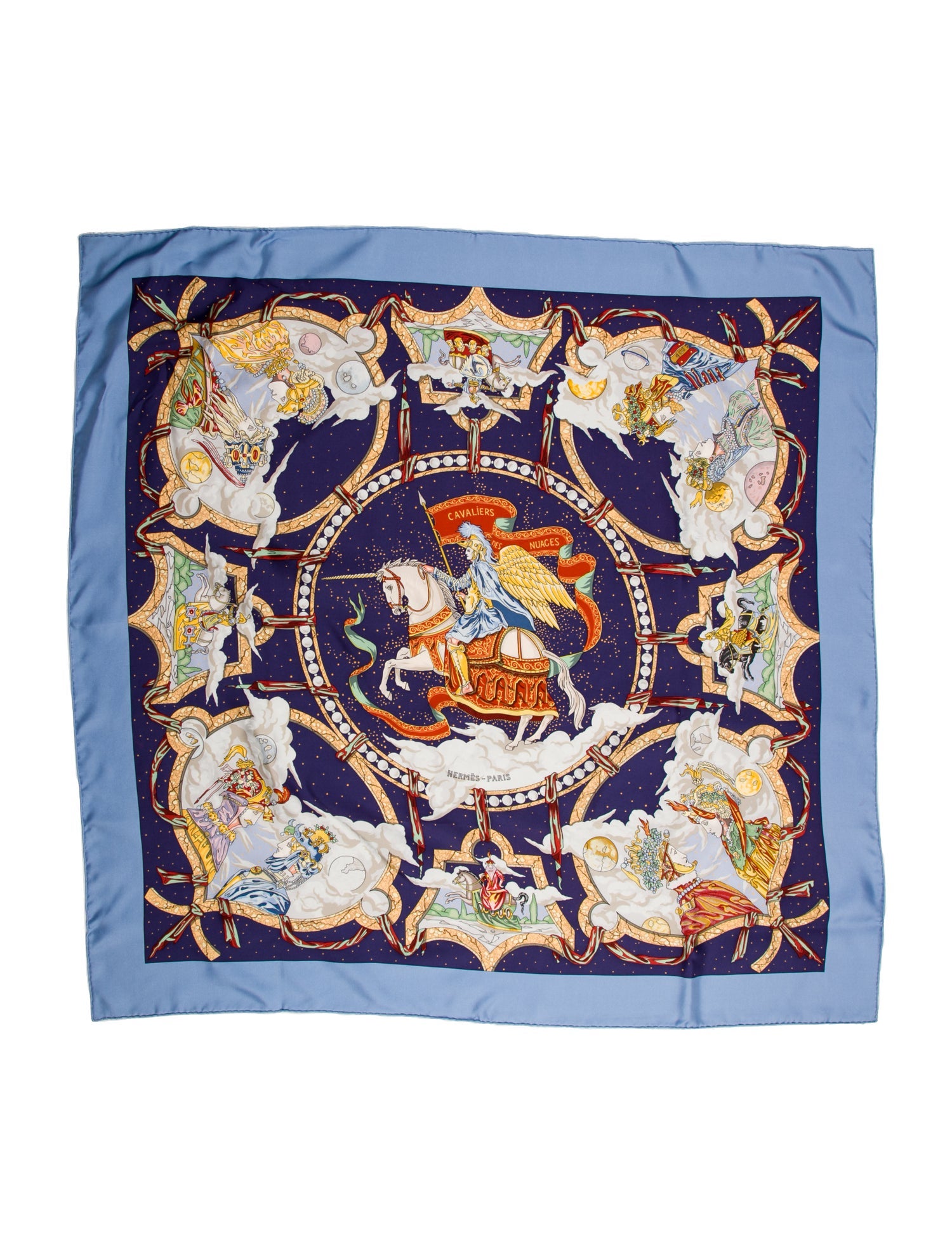 Hermès Cavaliers des Nuages Silk Scarf