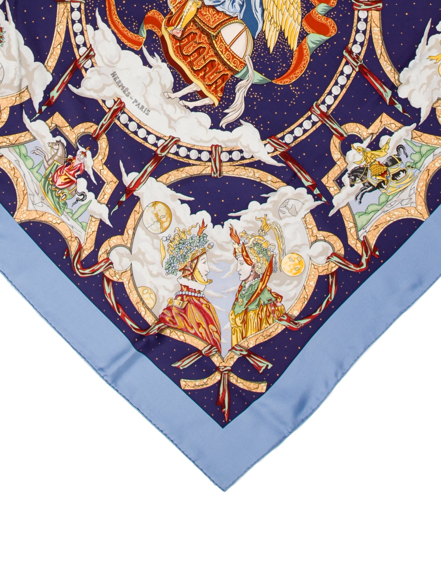 Hermès Cavaliers des Nuages Silk Scarf