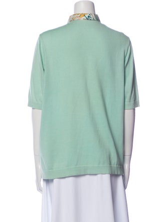 Hermès Silk Printed Button-Up Top