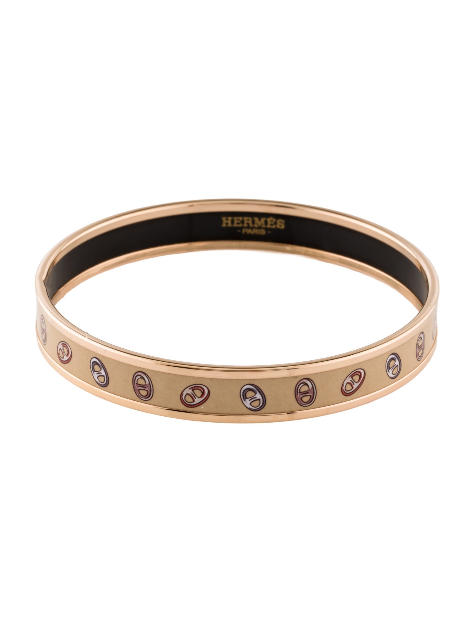 Hermès Funny Ice Cream Narrow Enamel Bangle Bracelet