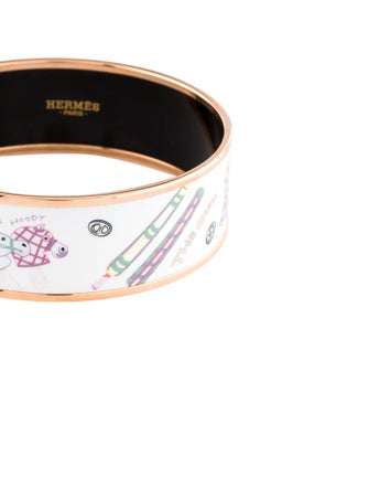 Hermès Wide Enamel Bangle Bracelet