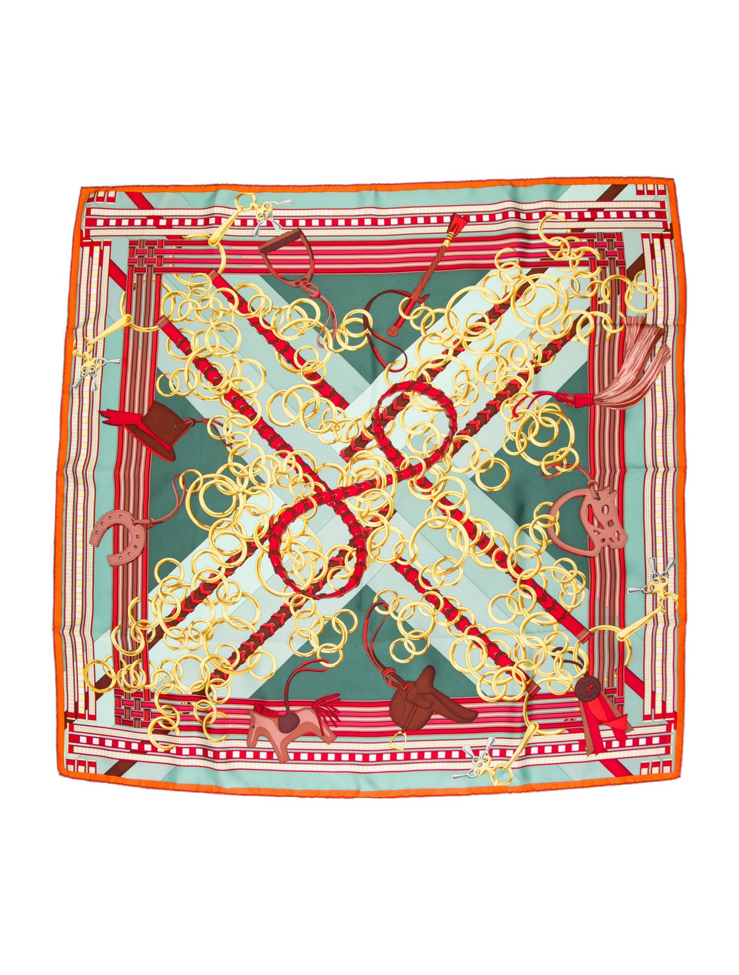 Hermès Brides et Gris-Gris Silk Scarf